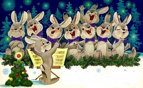 новогодняя сказка, зайчик, хор зайчиков, с новым годом новогодняя сказка, зайчик, хор зайчиков, с новым годом