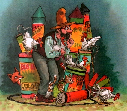 детские книги, свен нурдквист, петсон и финдус, охота на лис, иллюстрации к сказкам