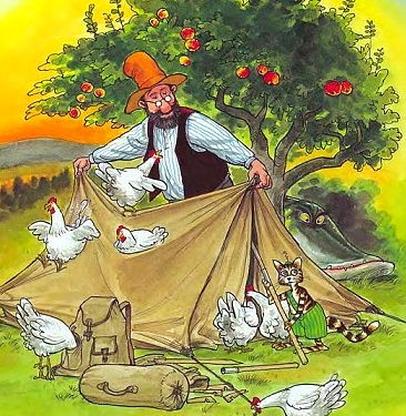 детские книги, Свен Нурдквист, Петсон и Финдус, Петсон в походе