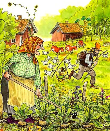 детские книги, Свен Нурдквист, Петсон и Финдус, Петсон в походе