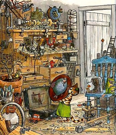 сказки онлайн бесплатно,Свен Нурдквист, Петсон и Финдус, Петсон грустит, иллюстрации скачать