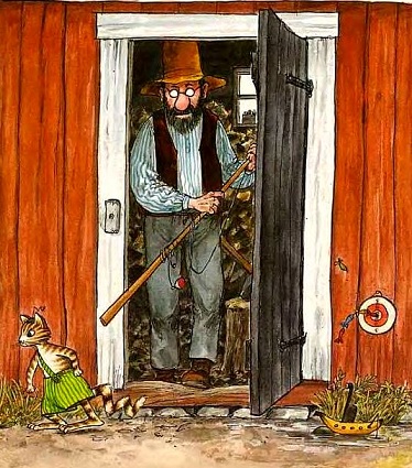 сказки онлайн бесплатно,Свен Нурдквист, Петсон и Финдус, Петсон грустит, иллюстрации скачать